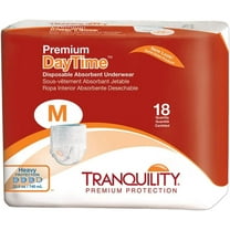 Tranquility Premium DayTime Disposable Absorbent Underwear, Medium, Heavy Protection, 72 ct Case