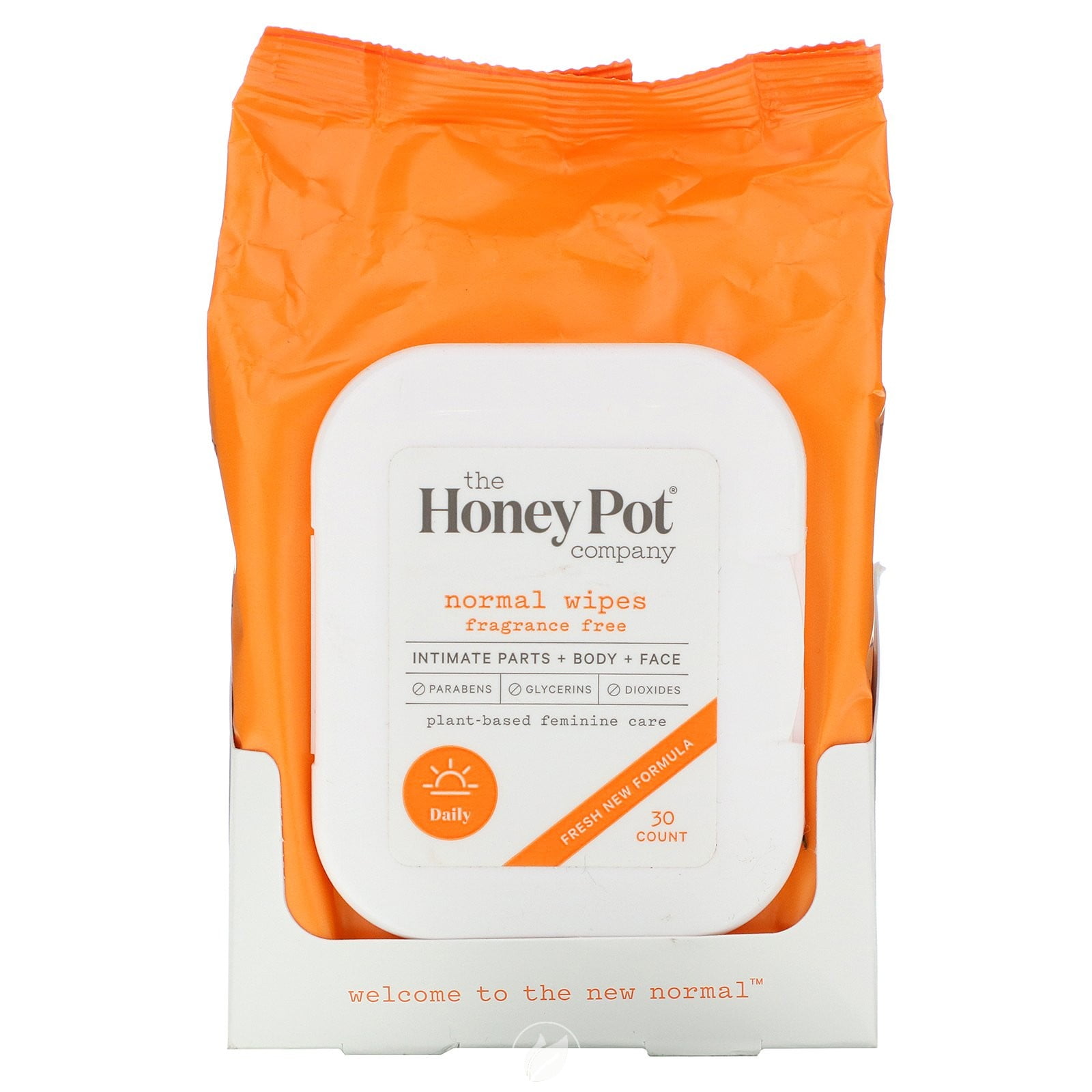 The Honey Pot Company Feminine Wipes Normal, 30 Count
