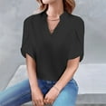 thumbnail image 2 of hotojiny Shirts for Women Half Sleeve V Neck Dressy Casual Business Blouses Spring Trendy Clothes Fashion Work Tops, 2 of 7