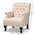 thumbnail image 4 of Baxton Studio Belan Beige Fabric Button Tufted Armchair, 4 of 10