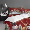 thumbnail image 4 of Christmas Queen Size Comforter Set, Snowman Elk Snowflakes Red Plaid Winter Soft Bedding for All Seasons, 4 Pcs Bed Set with 1Comforter (90"x92") ,1 Sheet(94"x116"), 2 Pillowcases (19"x29"), 4 of 7