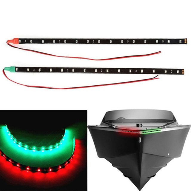 Gwong Autos 2 unids rojo / verde LED de navegación Luz de luz impermeable Material de embarcaciones marinas Gwong 24002680