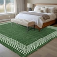 thumbnail image 5 of Area Rug 60×96in, Green White Geometric Texture Floor Carpet Living Room Rug, Farmhouse Ethnic Linen Style Non-Slip Welcome Mat Indoor Rugs for Bedroom Dining Room, 5 of 9