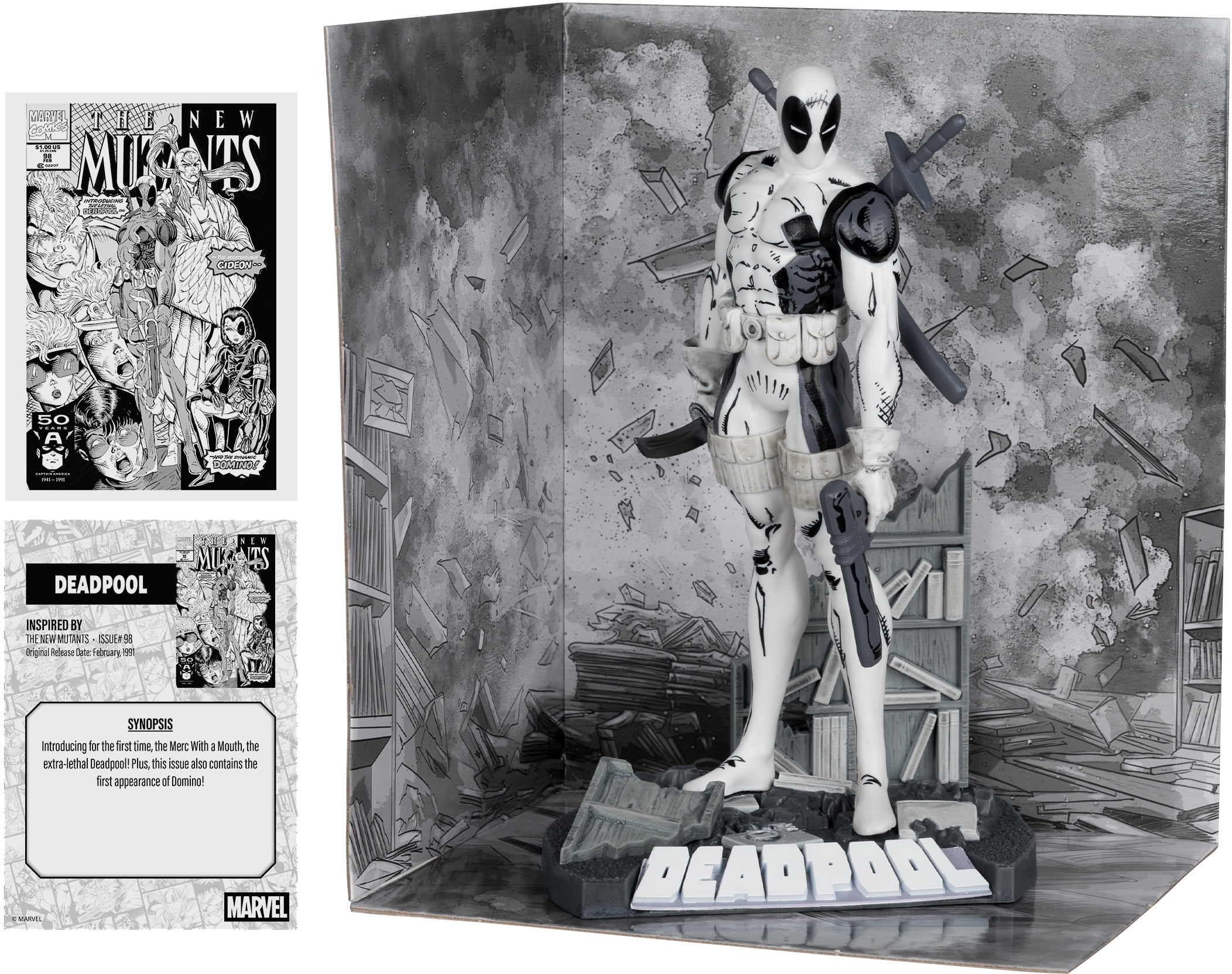 McFarlane Toys: Gold Label - The New Mutants #98 - Marvel Collection - 1:10 Deadpool (LINE ART)