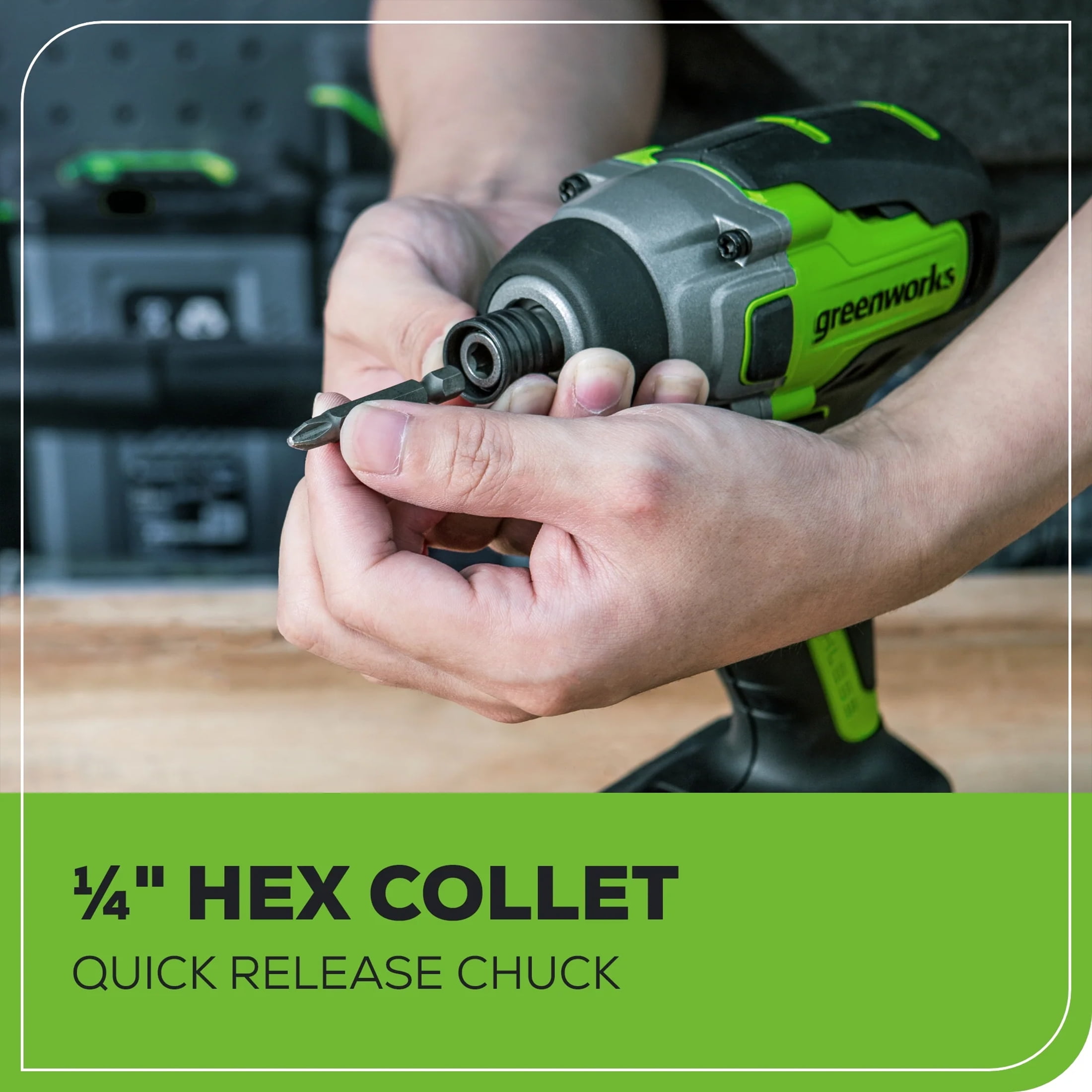 Greenworks 24V Brushless 1/4" Hex Chuck Impact Driver, Battery & Charger Not Included 3703502AZ