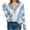 Light Blue, variant on Lovskoo 2024 Sweaters for Women Winter Casual Striped Color Blocking V-Neck Long Sleeve Pullover Knitted Sweater Top Blouse Sweater Khaki