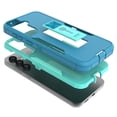 thumbnail image 3 of CoverON For Samsung Galaxy S23 FE Phone Case, Military Grade Heavy Duty Full Body Kickstand Cover, Turquoise, 3 of 9