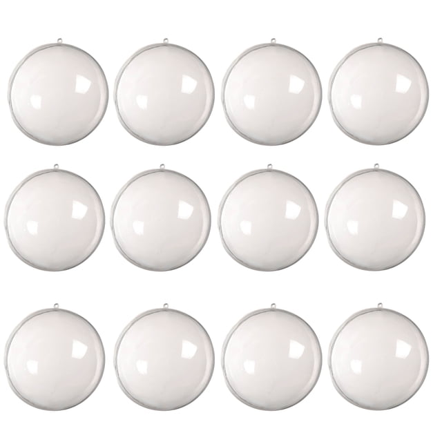Adornos navideños Sincero juego de 12 bolas de plástico transparente rellenables para decoración del hogar