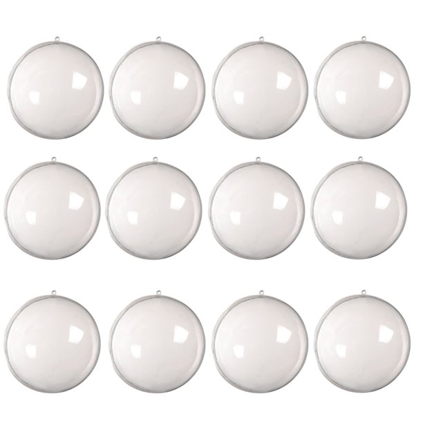 Adornos navideños Sincero juego de 12 bolas de plástico transparente rellenables para decoración del hogar