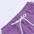 thumbnail image 4 of Cargo Pants Kids Casual Jogger Pants for Girls High Elastic Waisted Purple Cargo Pants with Pocket Cute Outfits for Girls 10-12 Years, 4 of 5