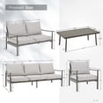 thumbnail image 7 of 5 Piece Aluminum Patio Furniture Set, Outdoor Sectional Sofa with Coffee Table, Garden Conversation Set with Loveseat and 3-Seat Sofa, 7 of 7