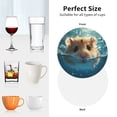thumbnail image 6 of Lsque Cute Swimming Guinea Pig Pattern 4" Drink Coasters Set of 4, PVC Leather Absorbent Coasters, Table Coaster Set Decorative Coffee Cup Coasters Housewarming Gift -Round Shape, 6 of 6