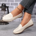 thumbnail image 3 of HEWUQI Orthopedic Shoes for Women Leather Flowers Arch Support Slip on Loafers Lightweight Dress Sneakers Walking Casual Outdoor Flats d-White Size 9.5, 3 of 5