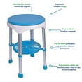 thumbnail image 5 of Healthline Easy Swivel Shower Stool with 360 Degree Padded Rotating Seat, Adjustable Round Stool Bath Bench, 350 lbs Capacity, White with Blue, 5 of 5