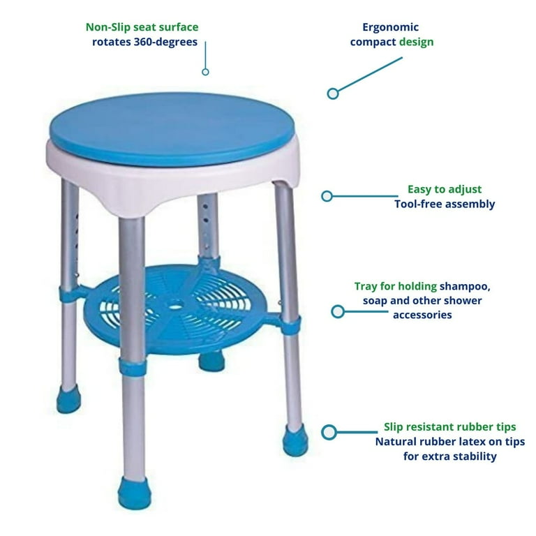 Healthline Easy Swivel Shower Stool with 360 Degree Padded