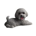 thumbnail image 3 of Figura de perro en miniatura, adorno de escritorio de resina, linda decoración para tablero de automóvil. mentira gris, 3 of 9