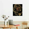 thumbnail image 3 of PIKWEEK   Black and Gold Flower Wall Art Luxurious Rose Canvas Prints Abstract Romantic Floral Picture Painting Artwork Modern Home Bedroom Living Room Wall Decor Framed, 3 of 5