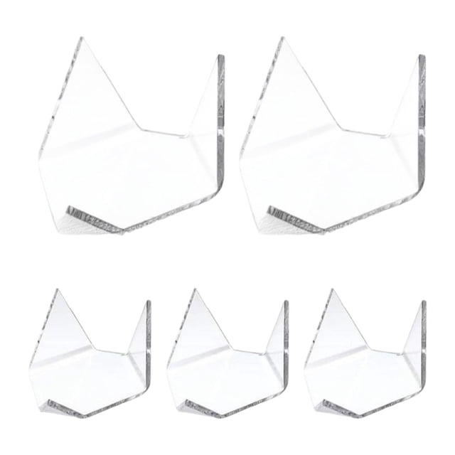 Soporte de exhibición triangular acrílico CUTICAT 5 piezas decoración del hogar