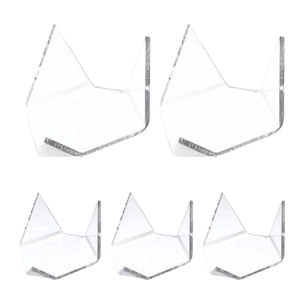 Soporte de exhibición triangular acrílico CUTICAT 5 piezas decoración del hogar