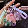thumbnail image 4 of Qarigey Acrílico PVC Animal de dibujos animados Llavero Mujer Moda Decoración Llavero portátil Bolso Cintura Llavero Ornamento Llaveros Anillo Ropa, zapatos y accesorios Miscelánea Rosado morado Qarigey AP014171-01, 4 of 6