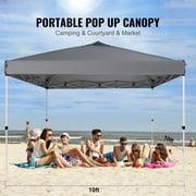 VEVOR Pop Up Canopy Tent, 10 x 10 ft, 250 D PU Silver Coated Tarp, with Portable Roller Bag and 4 Sandbags, Waterproof and Sun Shelter Gazebo