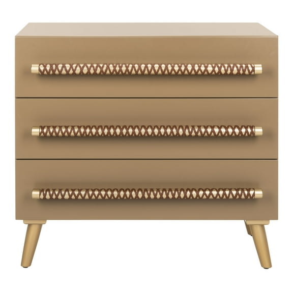 SAFAVIEH Raquel Solid Classic 3 Drawer Chest, Light Brown