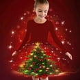 thumbnail image 2 of FamilyThread Girls Christmas Dress Long Sleeve Dress for Girls Swing Twirly Skater Dresses Tree Print Casual A Line Dresses For 4-12Y, 2 of 5