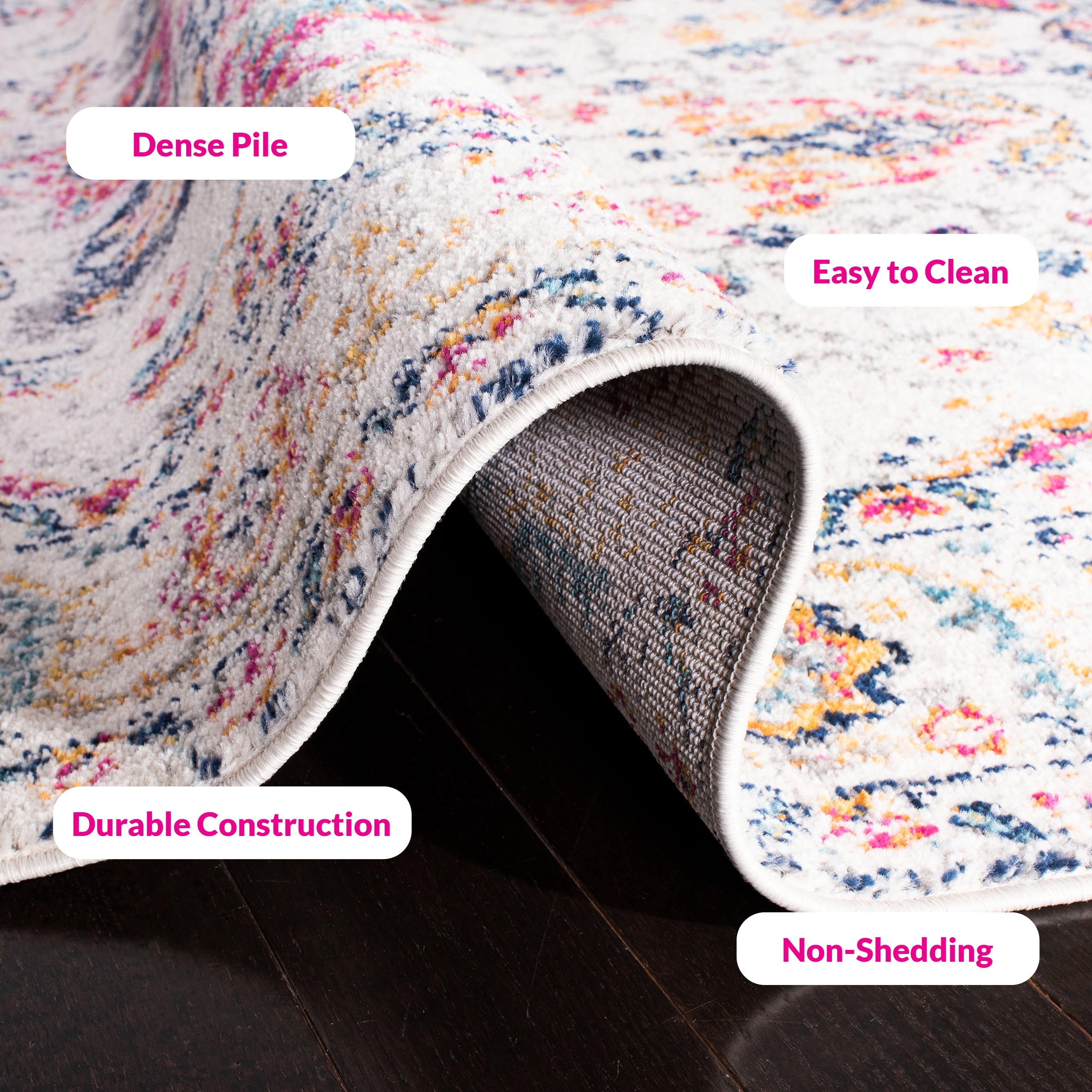 SAFAVIEH Madison Katina Traditional Area Rug, Fuchsia/Ivory, 11' x 15' - X-Large - Traditional Design, Fuchsia & Ivory, Non-Shedding & Easy Cleaning, Ideal for Living Room, Bedroom, Dining Space