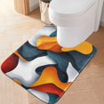 thumbnail image 2 of Yayeee Bath Rug for Bathroom Floor Non Slip Rectangle Fluffy Soft Absorbent Mat, 16"x24", Abstract Wavy, 2 of 7