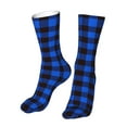 thumbnail image 6 of Cauagu Buffalo Plaid Blue Black Pattern Fun Novelty Crew Socks,Casual Athletic Socks Neutral Socks Cozy Crew Socks Christmas Gift, 6 of 7