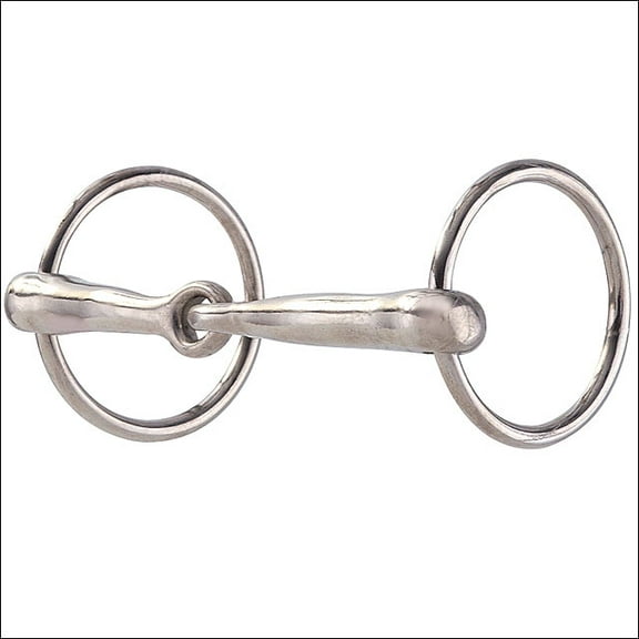 Hilason Nickel Plated Malleable Iron Pony Ring Snaffle Mouth Horse Bit