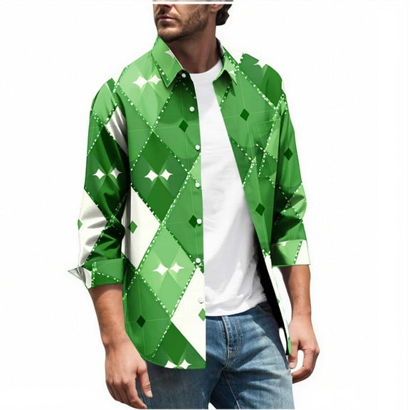 Bazeneo Checked Shirt Mens Long Sleeve Designer Shacket Regular Fit Overshirt Button Up Plaid Shirts Lapel Collar Work Shirt Jacket Lightweight Tops Stylish Spring Outfits for Men