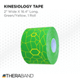 thumbnail image 2 of THERABAND Kinesiology Tape, Green/Yellow, 1 Roll, with XactStretch Indicators, Long-Lasting Athletic Support for Shoulder & Knee, Latex-Free Sports Tape, Water Resistant, Cut-to-Length, 2 of 6