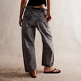 thumbnail image 6 of Yubnlvae Y2K Mid Waist Baggy Jeans - Women's Cropped Wide Leg Denim Pants (Retro Streetwear, Distressed) C XS, 6 of 8