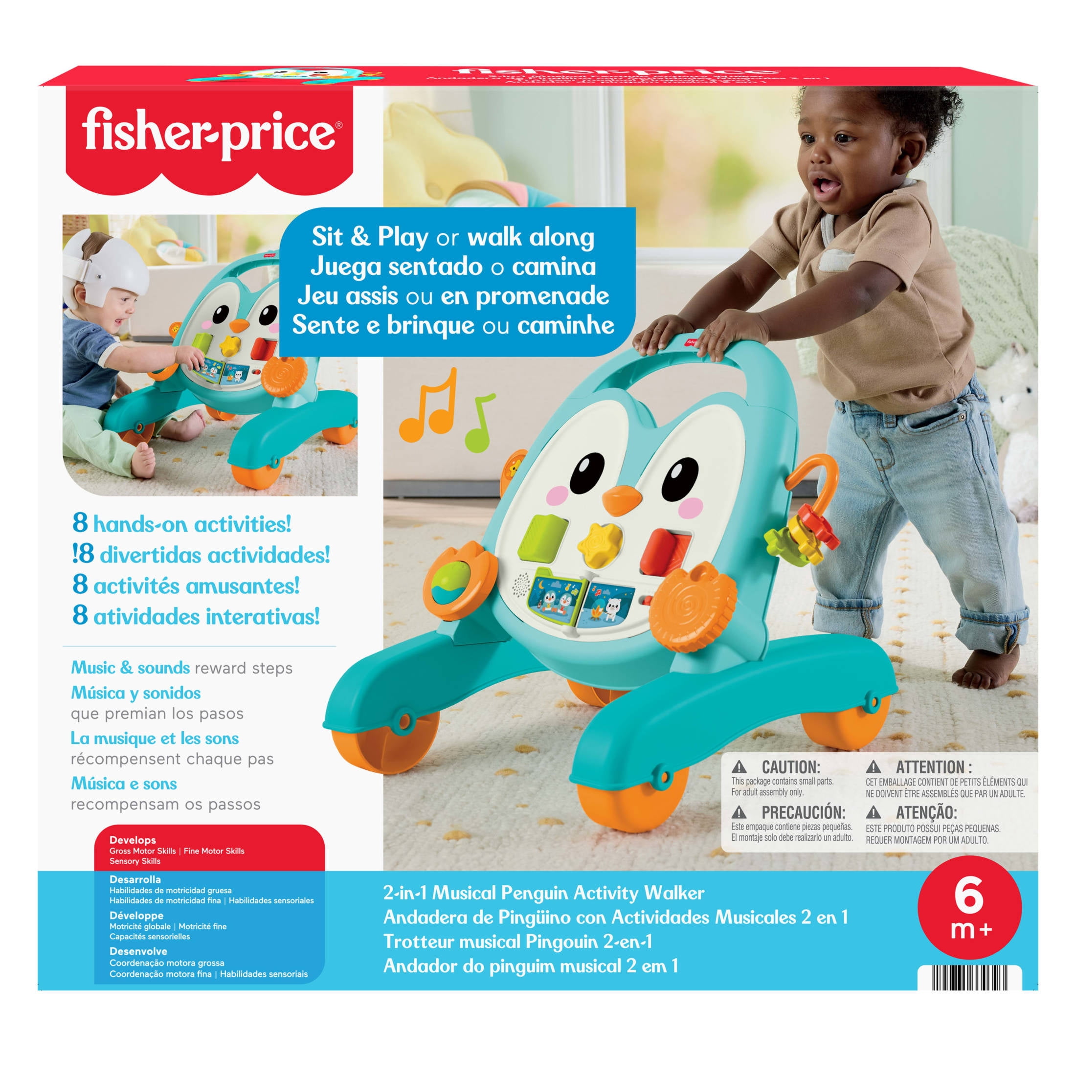 Fisher-Price 2-in-1 Musical Penguin Activity Walker, Baby to