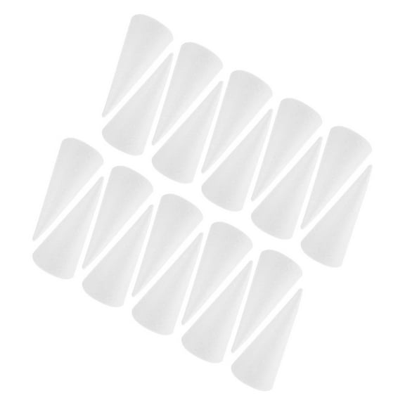 GAXIRE 20 Pieces White Foam Cones for Seasonal Crafts, Projects, Table Centerpiece Displays and Floral Arrangements
