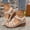 #326-Beige, variant on Wowcloth Plus Size Women's Peep Toe Wedge Sandals – Openwork Design with Single Buckle Strap in Solid Color for Casual Summer Versatile Wear