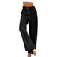 thumbnail image 1 of Pantalones palazzo de lino de cintura alta y pierna ancha para mujer, con cordón y bolsillos, 1 of 6