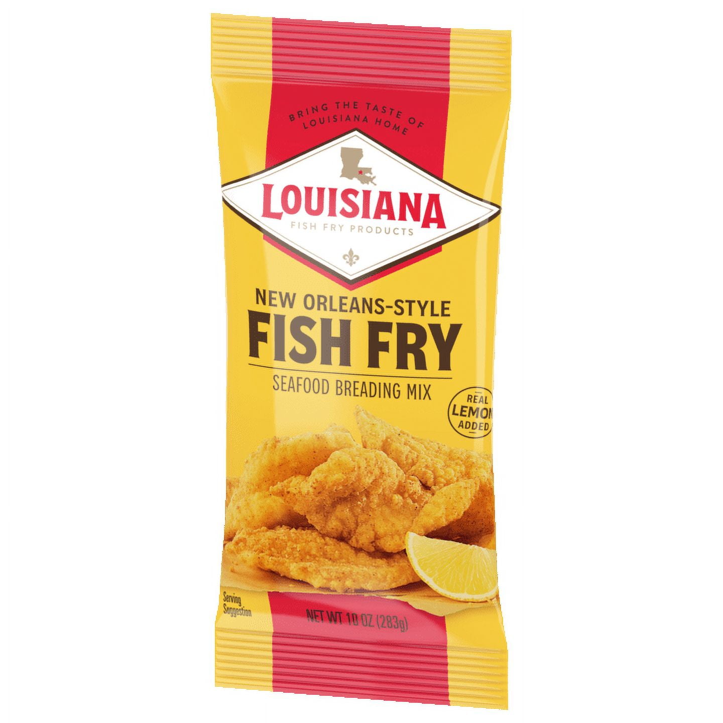 (3 pack) Louisiana Fish Fry Products New Orleans Style Lemon Fish Fry Crispy Seafood Coating Mix, 10 oz Bag