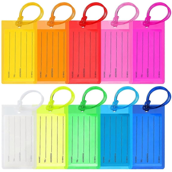 10 Pieces Luggage Tags for Suitcases Waterproof Travel Luggage Tags with Name ID