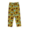 thumbnail image 4 of Naloa Sunflowers Print Women’s Ultra-Soft Comfy Pajama Lounge Pants with Pockets & Drawstring, 4 of 8