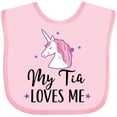 thumbnail image 3 of Inktastic My Tia Loves Me Unicorn Girls Baby Bib, 3 of 4