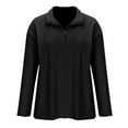 thumbnail image 4 of Lenpel Women's Pullover Sweaters Quarter Zip Lapel Long Sleeve Ribbed Knit Tunic Tops Fall Fashion Sweatshirts, 4 of 6