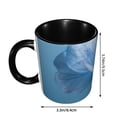 thumbnail image 3 of Blue Floral Coffee Mug Fun Custom Ceramic Mugs 11oz Black, 3 of 5