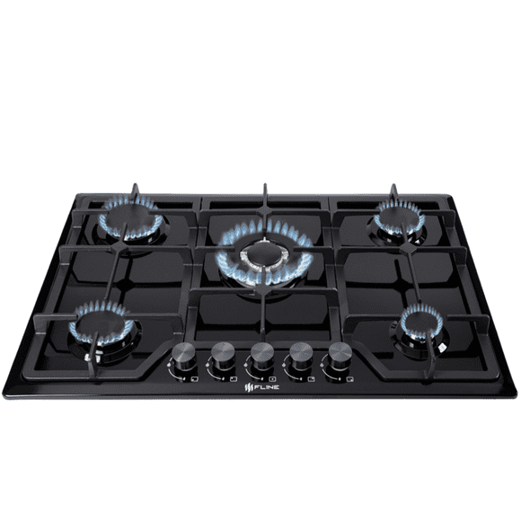 Parrilla de Gas Empotrable FLINE Riga 5 Acero Inoxidable Negro