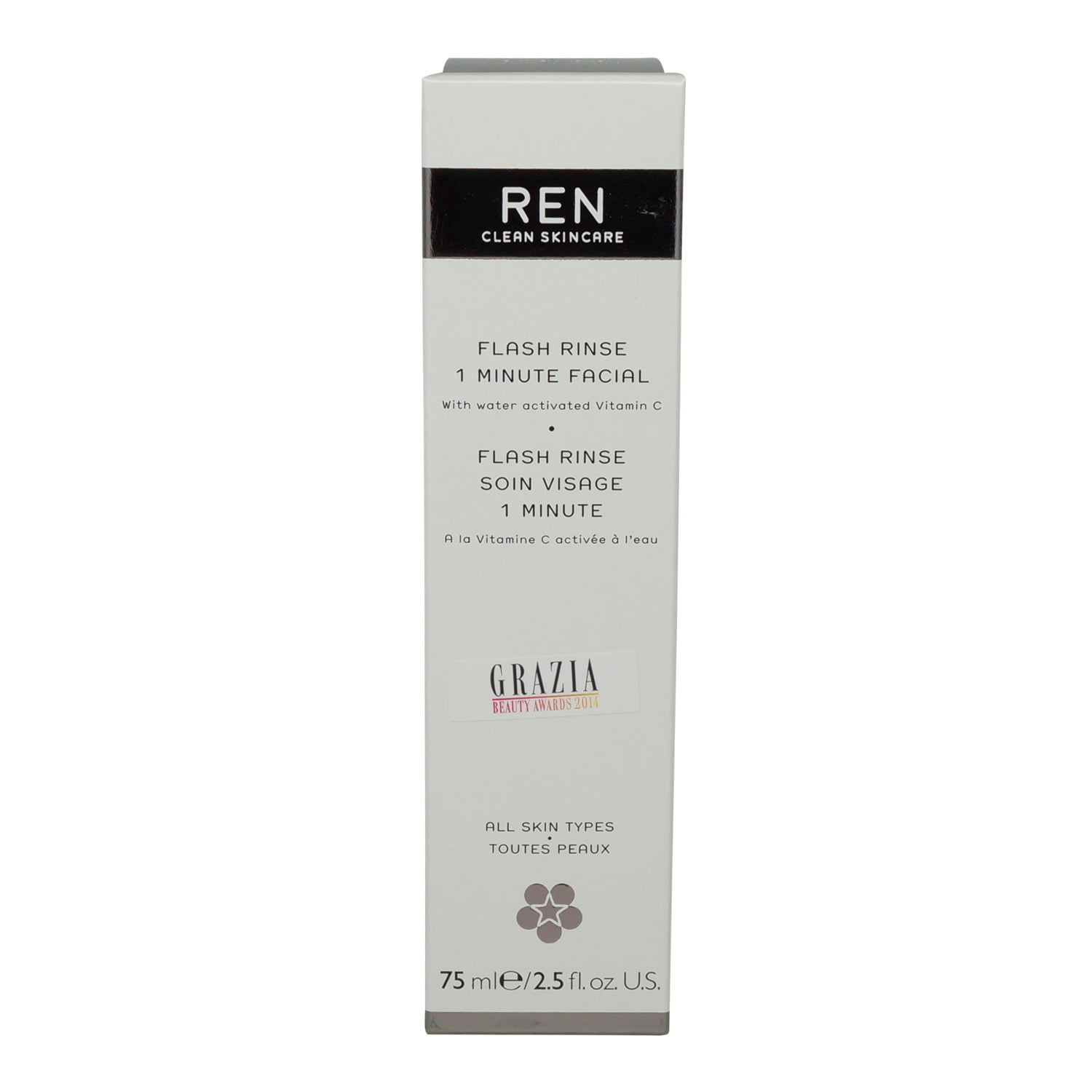 Ren Clean Skincare Flash Rinse 1 Minute Facial 75 Ml 2 5 Oz