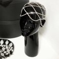 thumbnail image 3 of Casquette de Tête de Maille Strass Argent Rugissant 20 S Cristal Flapper Tête Chaîne Mariée Partie Accessoires pour les Femmes Filles, 3 of 5