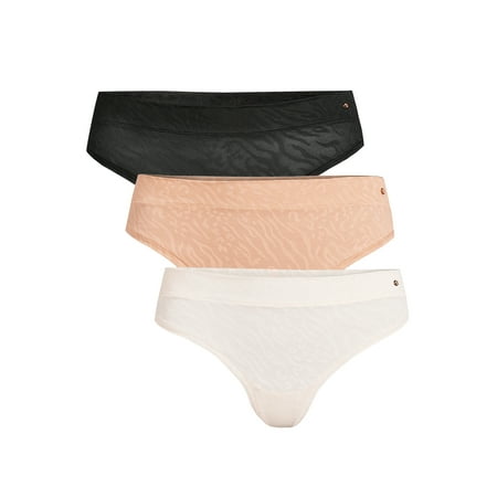 

Sofia Intimates by Sofia Vergara Women s Lace Thong Panties 3-Pack