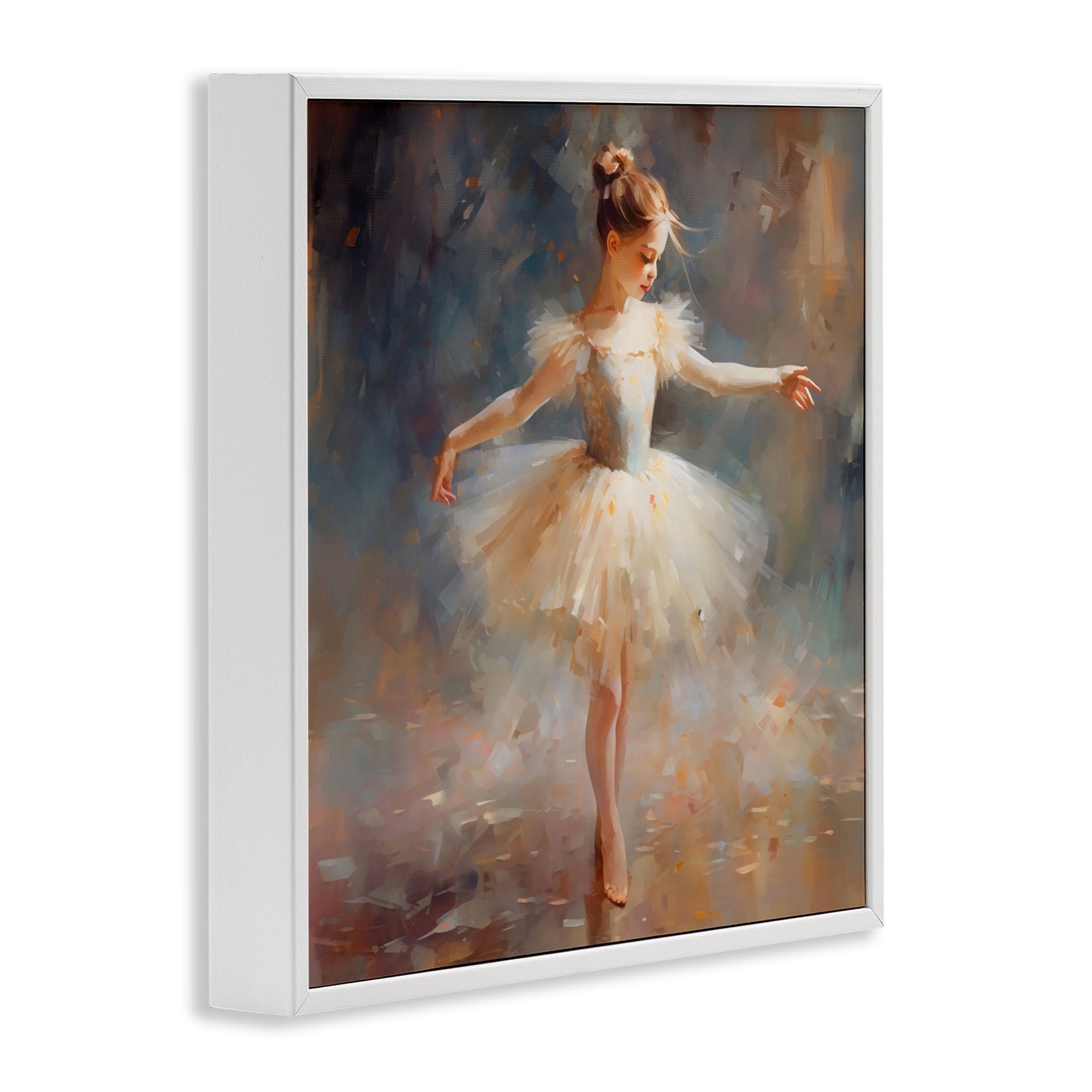 Stupell Industries Ballerina In White Tutu White Framed Giclee Art, design by Creative Studio
