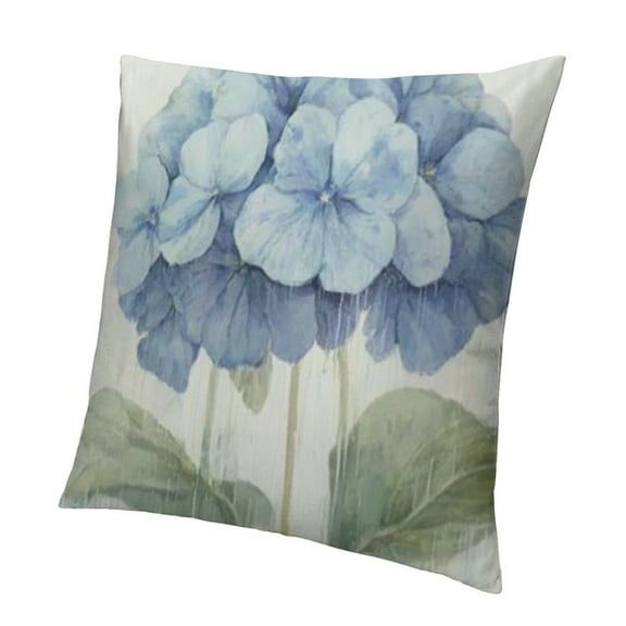 Blue Hydrangea Pillow Covers Summer Floral Outdoor Pillow Covers for Patio Couch Sofa, Hydrangea Decor